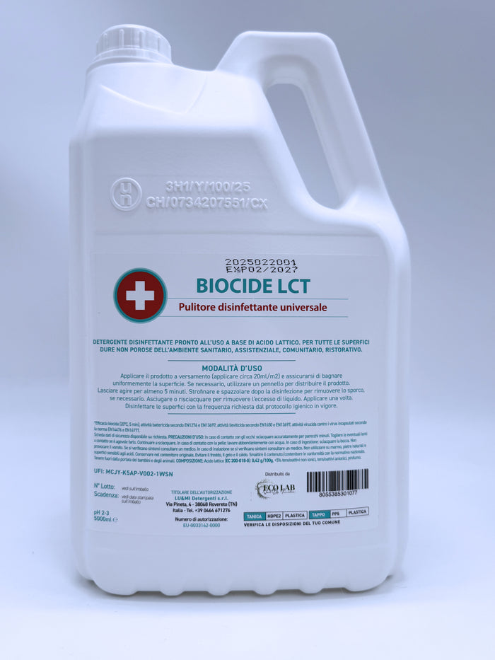 Biocide LCT, pulitore disinfettante universale