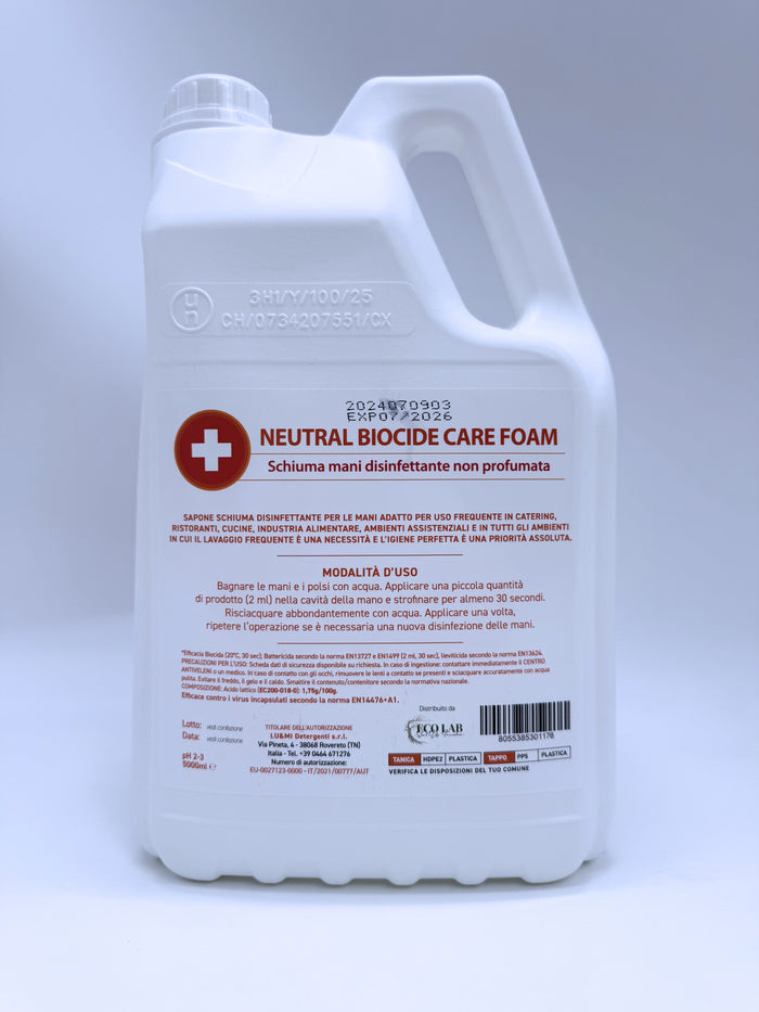 Neutral Biocide Care Foam, schiuma mani disinfettante non profumata